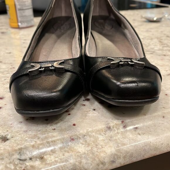 Life Stride Simply Comfort Black Faux Leather Get Up Low Wedge Slip On Shoes 9.5 - Picture 4 of 8